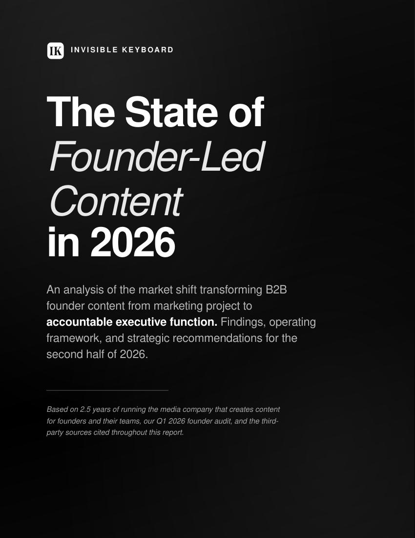 Cover of The State of Founder-Led Content in 2026, a research report by Invisible Keyboard